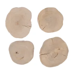 TIAKI Kaffeeholz-Knabberscheiben - 4er Set Ø 6-10cm