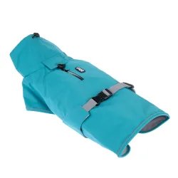 TIAKI Hunderegenmantel Teal - Rückenlänge: ca. 50 cm