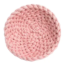 Aumüller Geflochtener Katzenkorb - rosé: Ø 50 x H 15 cm