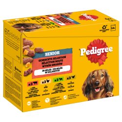 Pedigree Nassfutter Hund Senior, Multipack, Gemischte-Selektion, in Gelee 12x100 g