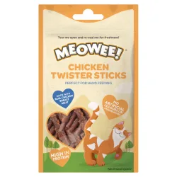 2 + 1 gratis! 3 x Meowee! Chicken Twister Sticks - 3 x 31 g