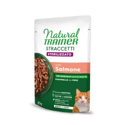 Natural Trainer Stracceti Adult Sterilised Streifen in Sosse 48 x 85 g - Lachs