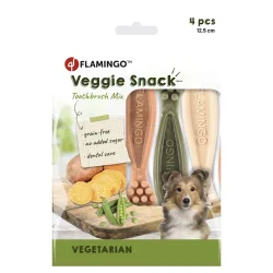 Flamingo Veggie Zahnbürste Mix - Sparpaket: 2 x 160 g (8 Stück, 12,5 cm)