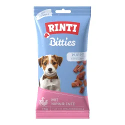 RINTI Bitties Puppy Extra Soft - Sparpaket: 4 x 75 g (Huhn & Rind)