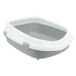 Trixie Katzentoilette Primo XXL mit Rand - grau/weiss