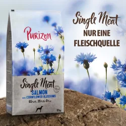 Purizon Single Meat Adult Lachs mit Spinat und Kornblumenblüten - 100 g