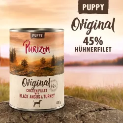 Sparpaket Purizon Original 24 x 400 g - Puppy: Hühnerfilet mit Wild & Kaninchen