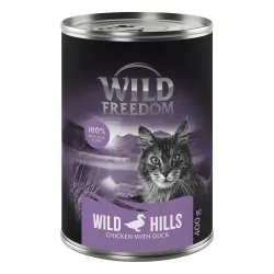 Wild Freedom Adult 6 x 400 g - getreidefreie Rezeptur - Wild Hills - Ente & Huhn