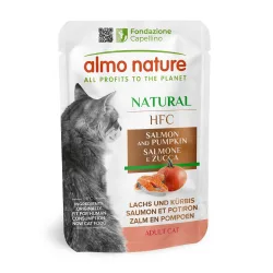 Sparpaket Almo Nature HFC Natural Pouch 12 x 55 g  - Lachs und Kürbis