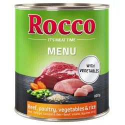 Rocco Menü 6 x 800 g - Rind mit Geflügel, Gemüse & Reis