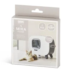 Savic Katzentoilette Mira - Starterset: Toilette anthrazit/weiss + 2 Filter