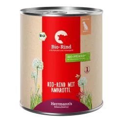Herrmann´s Bio-Menü / Menü Sensitive 6 x 800 g - Bio-Rind mit Bio-Karotten und Bio-Amaranth