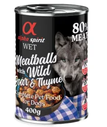 alpha spirit Dog Meatballs 6 x 400 g - Rothirsch & Rosmarin