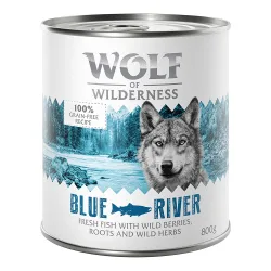Sparpaket Wolf of Wilderness Adult 24 x 800 g - Blue River - Fisch