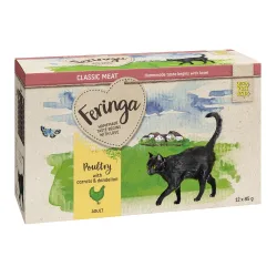 Feringa Classic Meat Menü Pouch 12 x 85 g - Geflügel mit Möhrchen