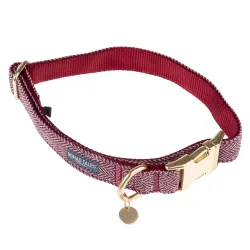 Nomad Tales Calma Halsband, burgundy - Passende Leine: 200 cm lang, 20 mm breit
