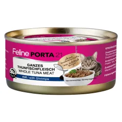 Feline Porta 21 Katzenfutter 6 x 156 g - Thunfisch mit Shrimps