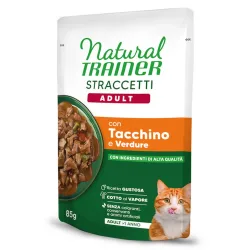 Sparpaket Natural Trainer Straccetti Adult Streifen in Sosse 44 x 85 g - Truthahn