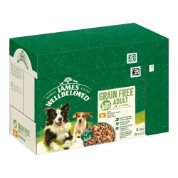 James Wellbeloved Adult Dog Hypoallergenic Truthahn mit Gemüse in Sauce - Sparpaket: 24 x 90 g