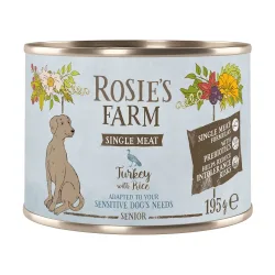 Rosie's Farm Single Meat Senior 6 x 195 g - Truthahn & Reis