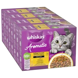 Sparpaket Whiskas 1+ Aromatic Selection 96 x 85 g - Geflügel in Sauce