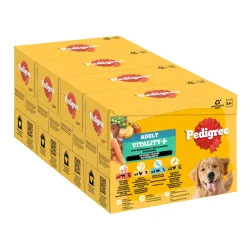 Pedigree Adult Frischebeutel für Hunde Vitality+ in Sauce - Sparpaket: 24 x 85 g (4 Varietäten)