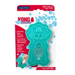 KONG Massagebürste Zoom Groom Bubbles, befüllbar - L 11,4 x B 7 x H 7 cm