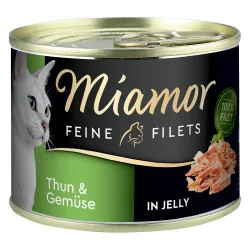 Sparpaket Miamor Feine Filets 12 x 185 g - Thunfisch & Gemüse in Jelly