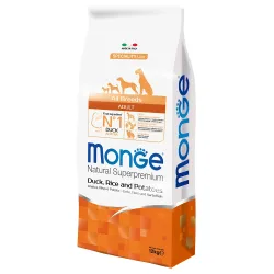Monge Natural Superpremium All Breeds Adult Ente, Reis & Kartoffel - 12 kg