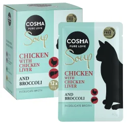 Cosma Soup 12 x 40 g - Hühnchenfilet mit Hühnerleber & Brokkoli