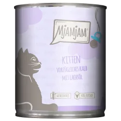 Sparpaket MjAMjAM Kitten 24 x 800 g - vorzügliches Kalb mit Lachsöl