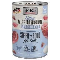 Sparpaket MAC´s Cat 12 x 400 g - Kitten (Kalb & Hühnerherzen)