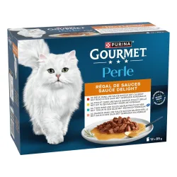 Sparpaket Gourmet Perle Gemischte Auswahl 24 x 85 g - Erlesene Streifen in Sauce (4 Sorten)