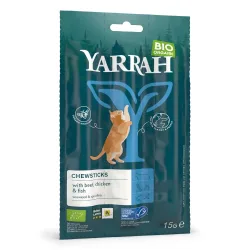 Yarrah Bio Kaustangen mit Bio-Rind, Bio-Huhn & Fisch - Sparpaket: 18 Stück (90 g)