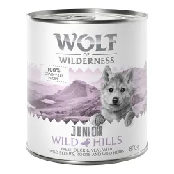 Wolf of Wilderness Junior - Duo-Protein 6 x 800 g - Blue River - Huhn & Lachs