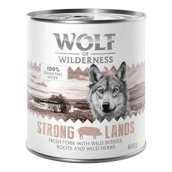 Sparpaket Wolf of Wilderness Adult 24 x 800 g - Strong Lands - Schwein