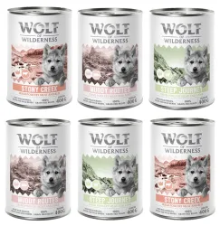 Wolf of Wilderness Junior 6 x 400 g - Mit viel frischem Geflügel  - Mix (3 Sorten)