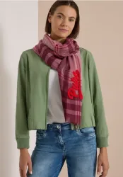 Karierter Schal mit Stickerei