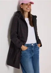 Softshell Mantel mit Kapuze und Leo-Muster
