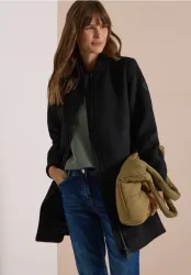 Langer Blouson mit Wollanteil