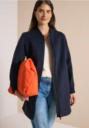 Langer Blouson mit Wollanteil