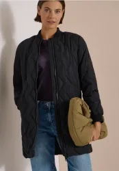 Langer Blousonmantel mit Steppmuster