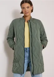 Langer Blousonmantel mit Steppmuster
