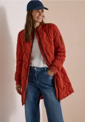 Langer Blousonmantel mit Steppmuster