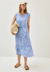 Gemustertes Volant-Kleid
