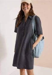 Knielanges Kleid aus reinem Leinen