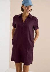 Knielanges Kleid aus reinem Leinen
