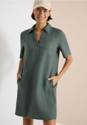 Knielanges Kleid aus reinem Leinen