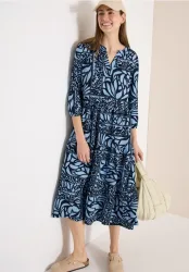Midi-Kleid mit Patchwork-Print