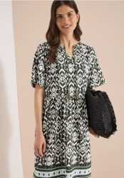 Knielanges Kleid mit grafischem Muster